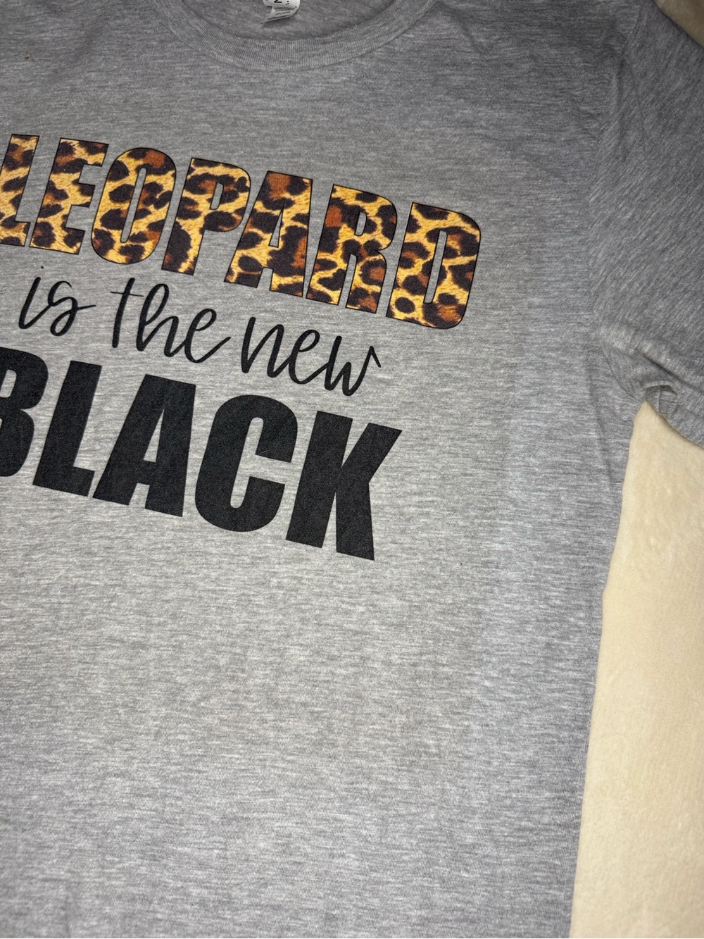 Bella Canvas Gray Leopard Print Graphic Tee - Picture 8 of 14